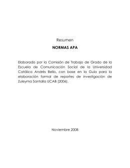 Resumen NORMAS APA - Universidad Católica Andrés Bello
