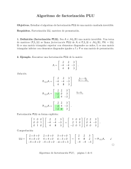 Algoritmo de factorización PLU