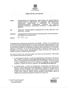 DIRECTIVA No. 001 DE 2015