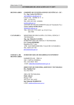 Autoridades Provinciales de Aplicación
