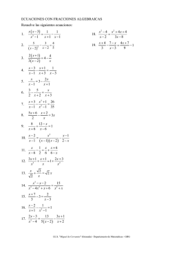 Ecuaciones con fracciones algebraicas