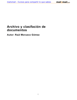 Archivo y clasifación de documentos