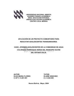 APLICACIÓN DE UN PROYECTO COMUNITARIO PARA