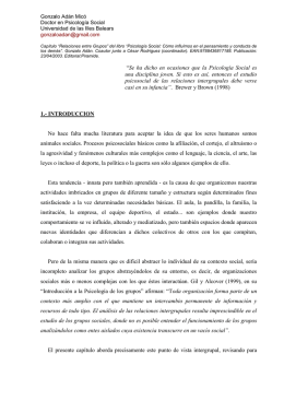Psicología Social. Relaciones entre grupos