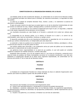 CONSTITUCION DE LA ORGANIZACION MUNDIAL DE LA SALUD