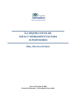 la mejora escolar: ideas y herramientas para supervisores
