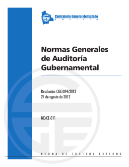 Normas Generales de Auditoría Gubernamental