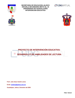 proyecto de intervención educativa