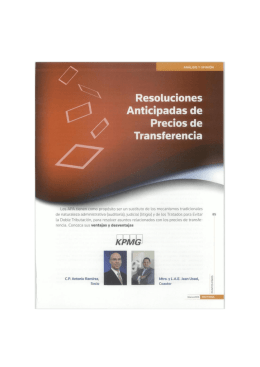 Resoluciones Anticipadas de Precios de Transferencia