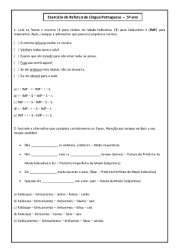 Exercício de Reforço de Língua Portuguesa – 5º ano