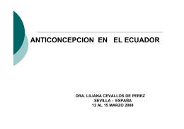 La anticoncepción en Ecuador.