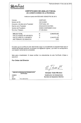 hoy presenta un avalúo fiscal