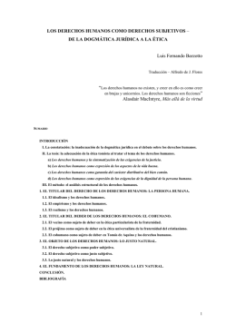 LOS DERECHOS HUMANOS COMO DERECHOS SUBJETIVOS