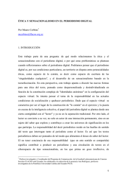 1 ÉTICA Y SENSACIONALISMO EN EL PERIODISMO DIGITAL Por