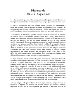 Discurso de Daniela Duque León - Revistas de la Pontificia