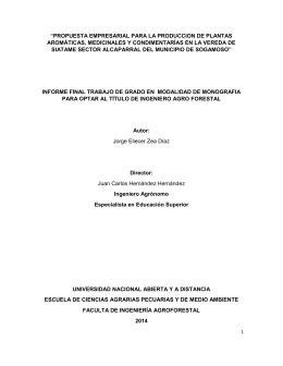 propuesta empresarial para la produccion de plantas aromáticas