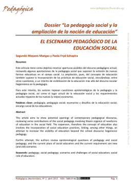 Dossier “La pedagogía social y la ampliación de la noción de