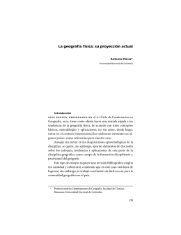 La geografía física: su proyección actual