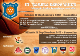 Cartel del Torneo - AD ESCOLAPIOS de Bilbao