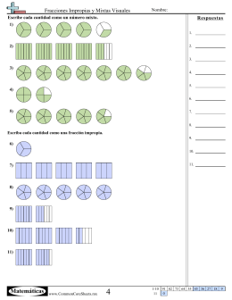 Fracciones Impropias y Mixtas Visuales