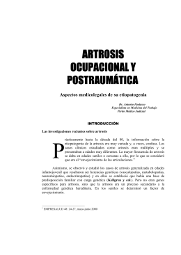 artrosis artrosis ocupacional y postraumática