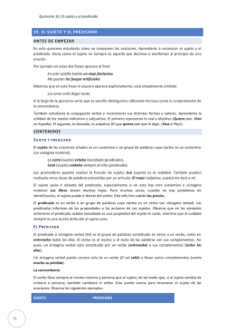 10. EL SUJETO Y EL PREDICADO ANTES DE EMPEZAR