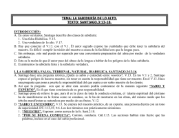 TEMA: LA SABIDURÍA DE LO ALTO. TEXTO: SANTIAGO.3:13
