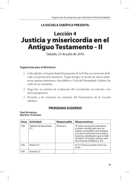 Justicia y misericordia en el Antiguo Testamento - II