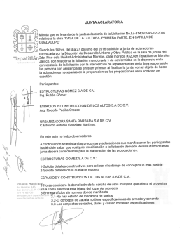 Page 1 JUNTA ACLARATORIA - Minuta que se levanta de la junta
