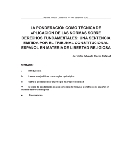 la ponderación como técnica de aplicación de las normas sobre