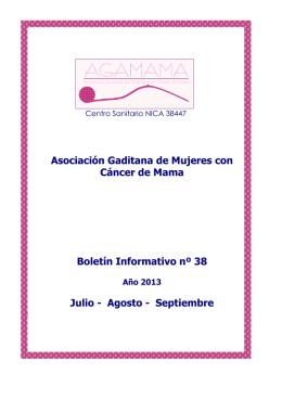 Asociación Gaditana de Mujeres con Cáncer de Mama Boletín