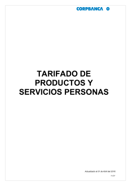 tarifado de productos y servicios