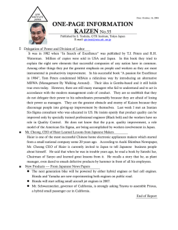 ONE-PAG E INFORM ATION KAIZEN No.55