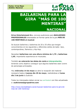 BAILARINAS PARA LA GIRA -MAS DE 100 MENTIRAS