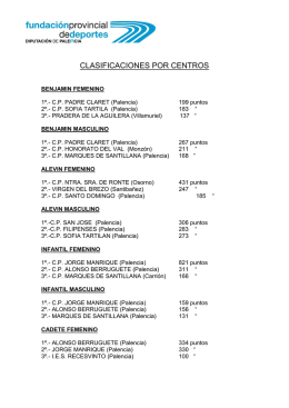 CLASIFICACIONES POR CENTROS