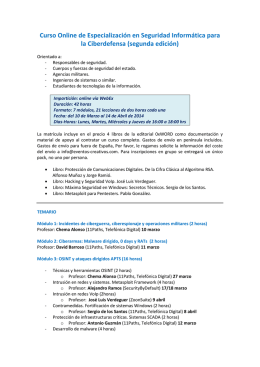 Especialización en Seguridad Informática y Ciberdefensa