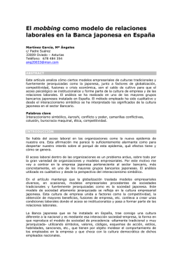 El mobbing como modelo de relaciones laborales en