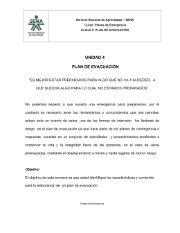 Unidad 4 Plan de Evacuación