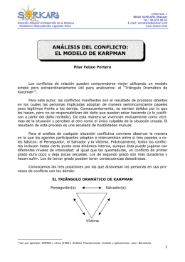 ANÊLISIS DEL CONFLICTO: EL MODELO DE KARPMAN