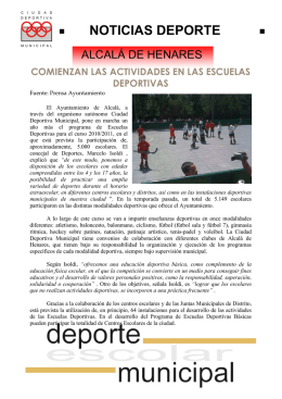 Comienzan las actividades en las Escuelas Deportivas