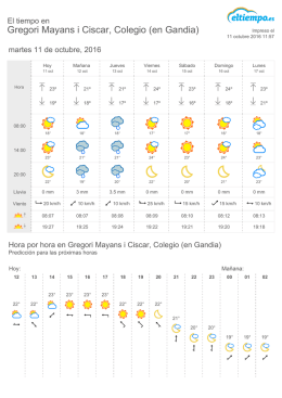 El Tiempo en Gregori Mayans i Ciscar, Colegio (en Gandia)