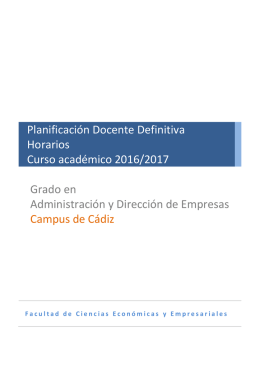 Bandas Horarias - Planificación docente definitiva