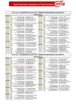 R.F.E.T.M. - CALENDARIO DE LIGA 15/16