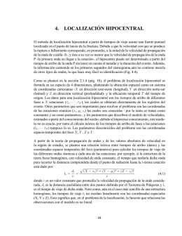 4. LOCALIZACI´ON HIPOCENTRAL