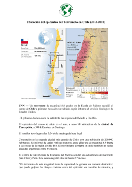 Ubicación del epicentro del Terremoto en Chile (27-2
