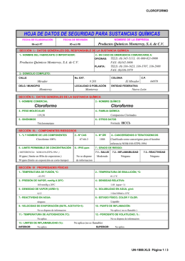 msds cloroformo pqmt..