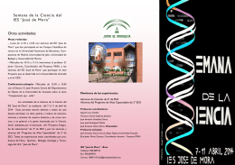 Otras actividades: Semana de la Ciencia del IES “José de Mora”