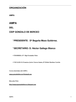 ORGANIZACIÓN DEL CEIP GONZALO DE BERCEO PRESIDENTE