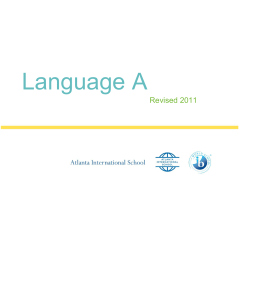 Language A - Atlanta International School