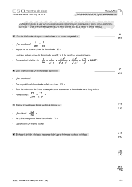 FRACCIONES | Estudiar si la fracción da lugar a un decimal exacto